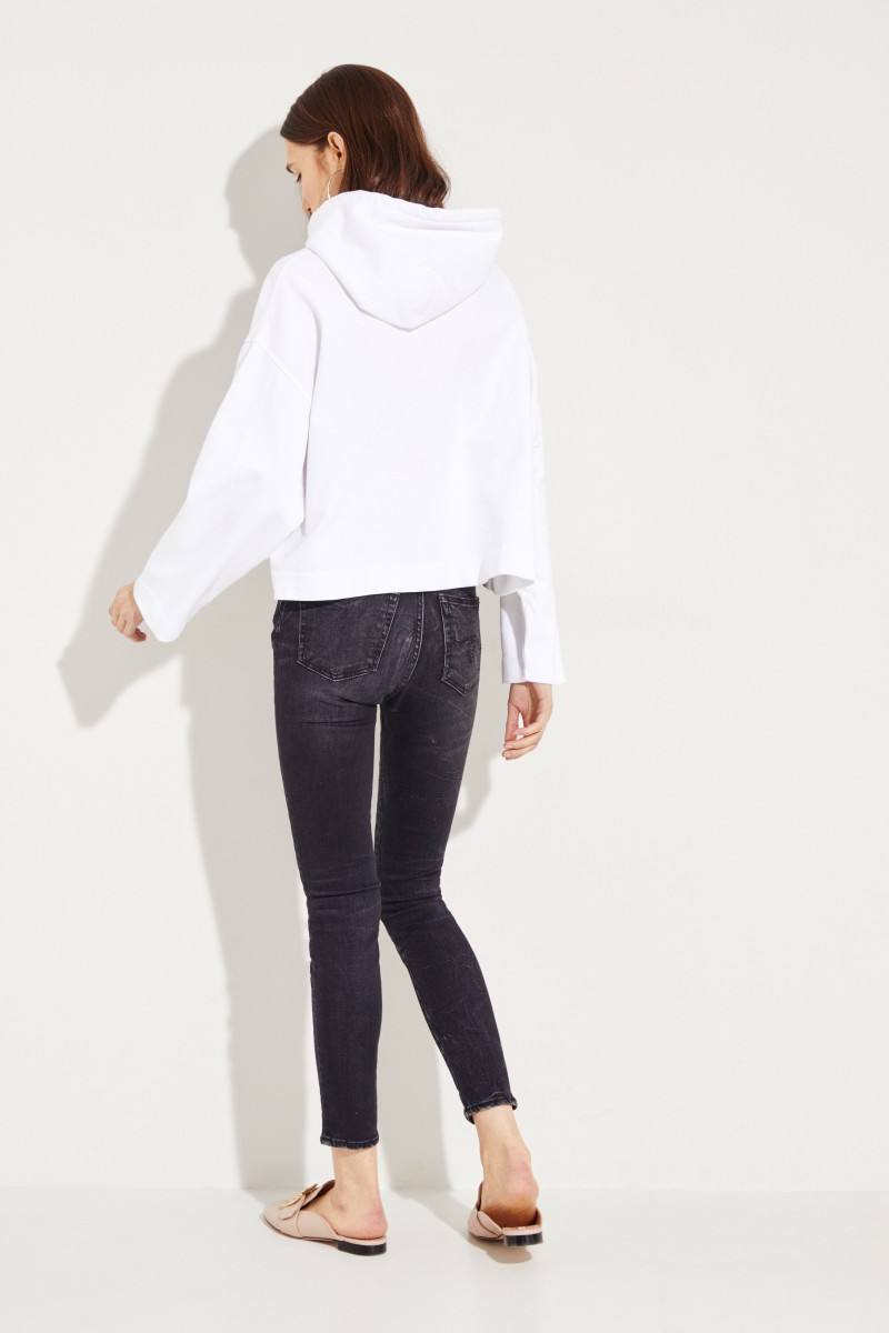 Kapuzen-Sweatshirt 'Joghy Emboss' Weiß