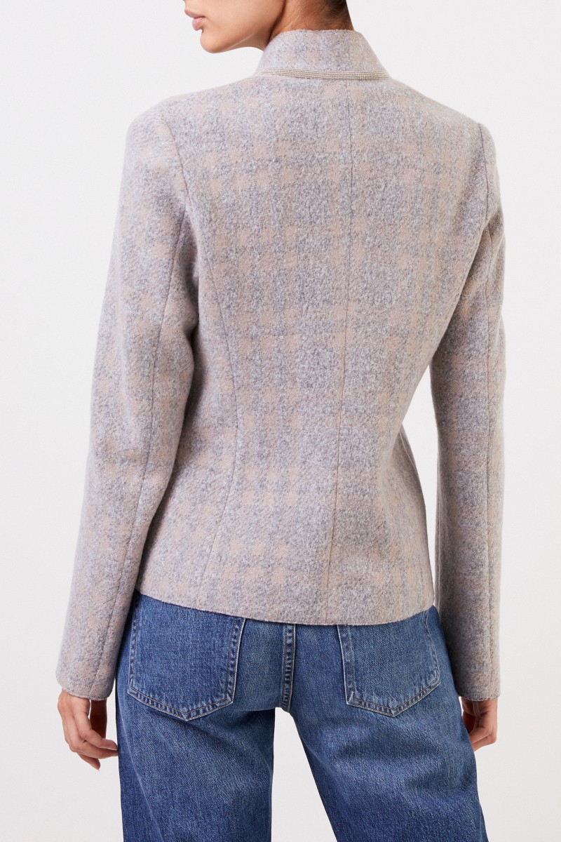 Fabiana Filippi Woll-Blazer mit Perlenverzierung Beige/Grau
