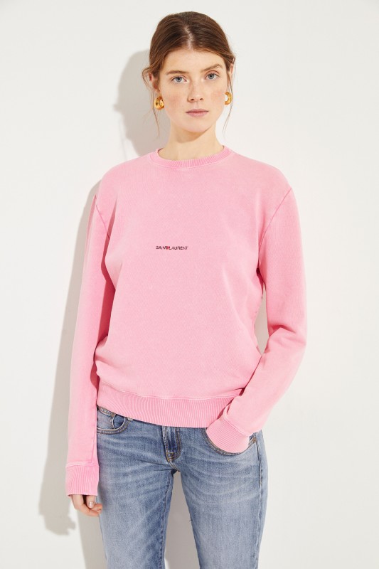 Sweatshirt mit Logo-Aufdruck Rosé/Schwarz