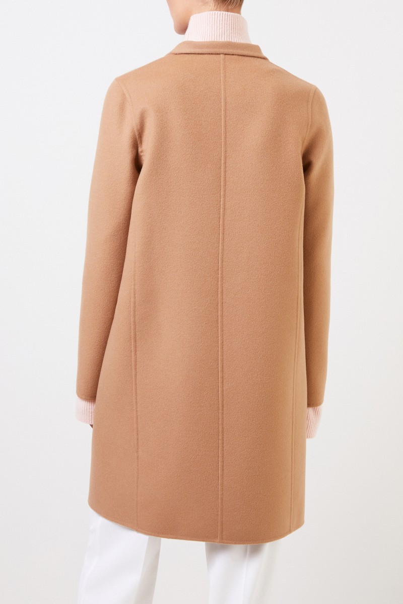 Manzoni 24 Klassischer Cashmere-Wollmantel Camel