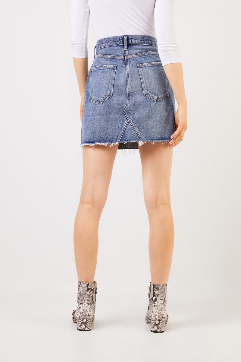 AGOLDE Kurzer Jeansrock 'Ada' Hellblau
