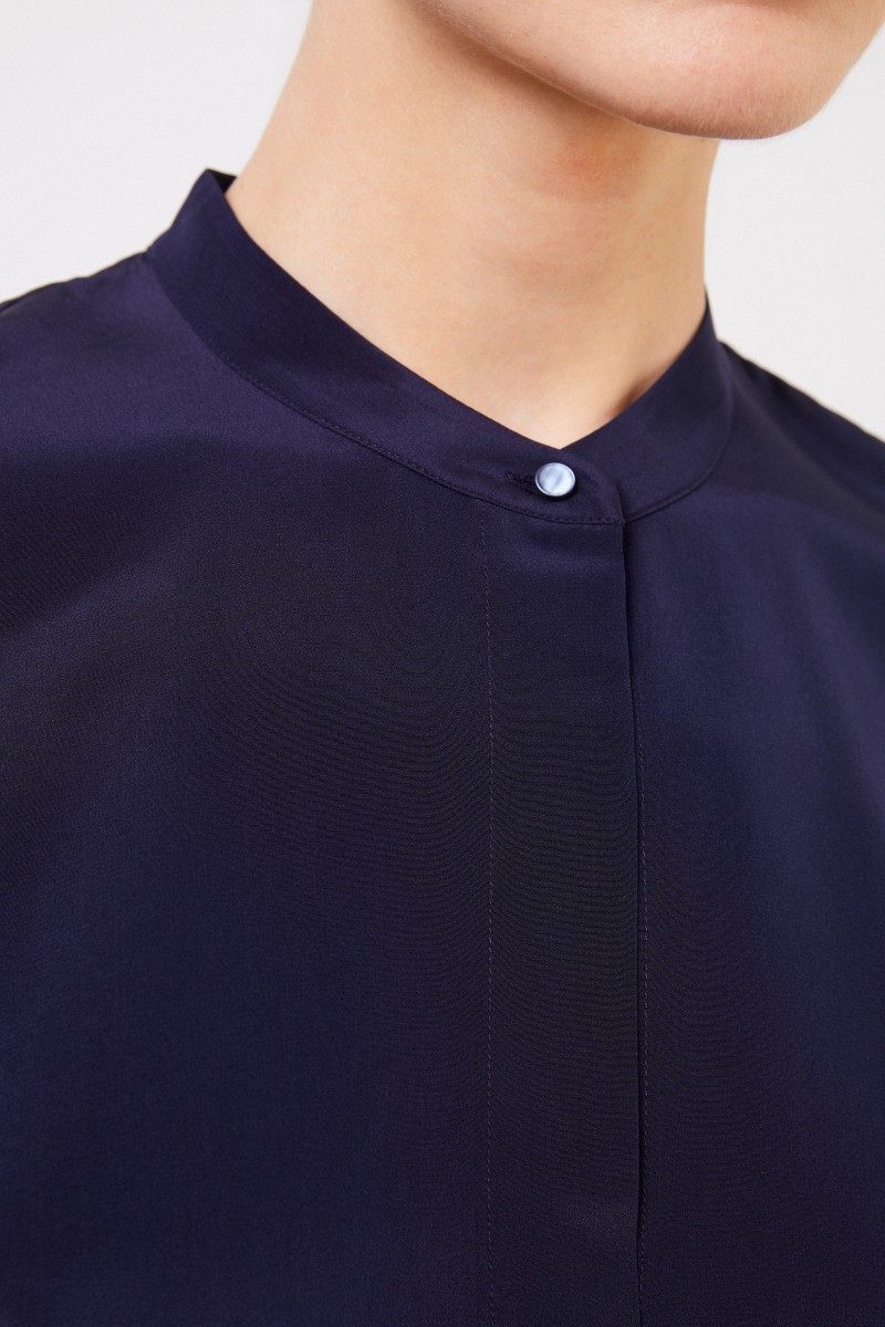 Vince Seiden-Bluse Marineblau