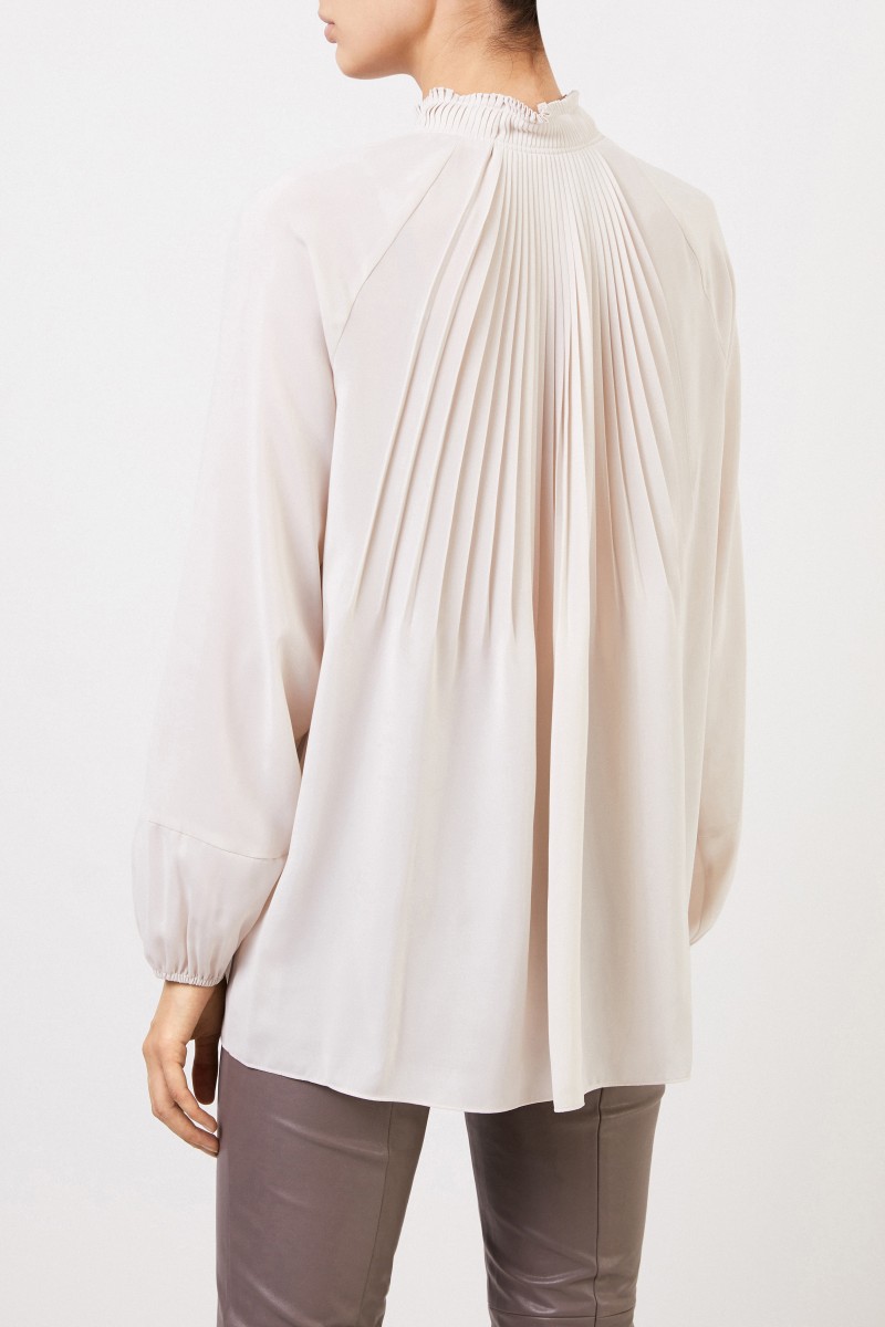 Steffen Schraut Bluse mit Plissee-Details Beige