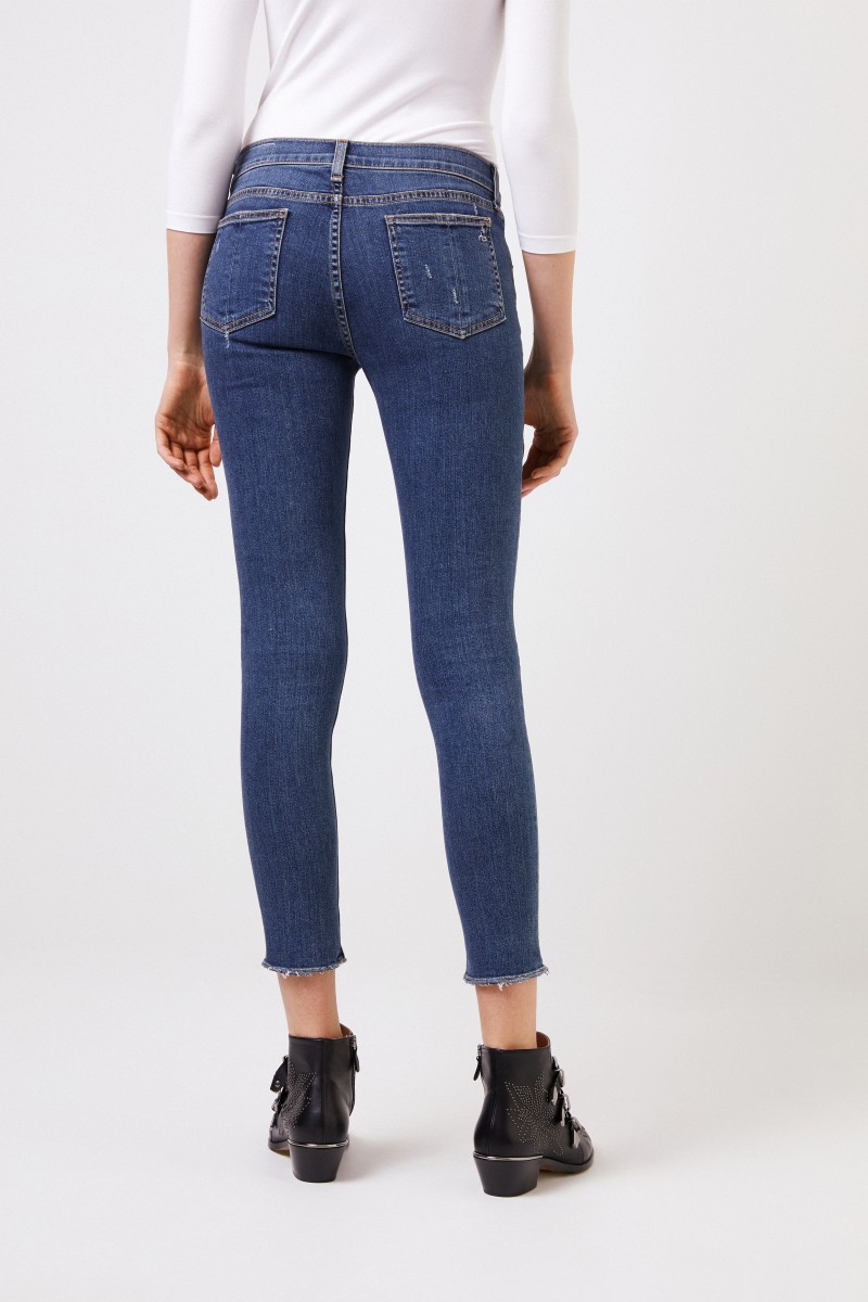 Skinny-Jeans im Used-Look Blau