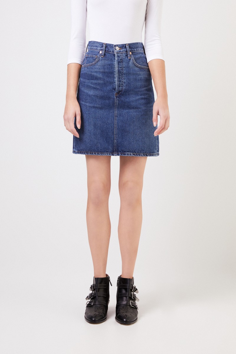 Midi-Jeansrock 'Lorelle Classic' Blau