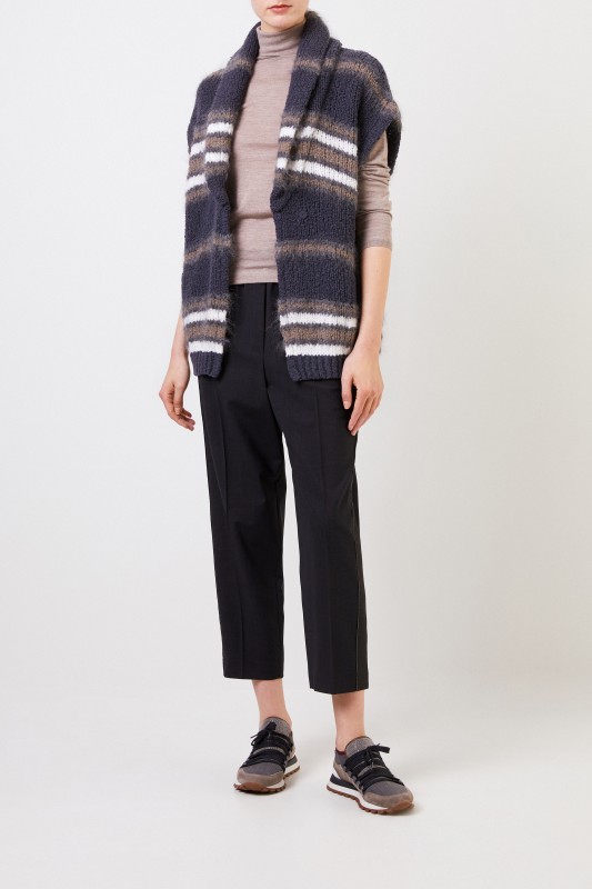 Brunello Cucinelli Cashmere-Seiden-Rollkragenpullover Taupe
