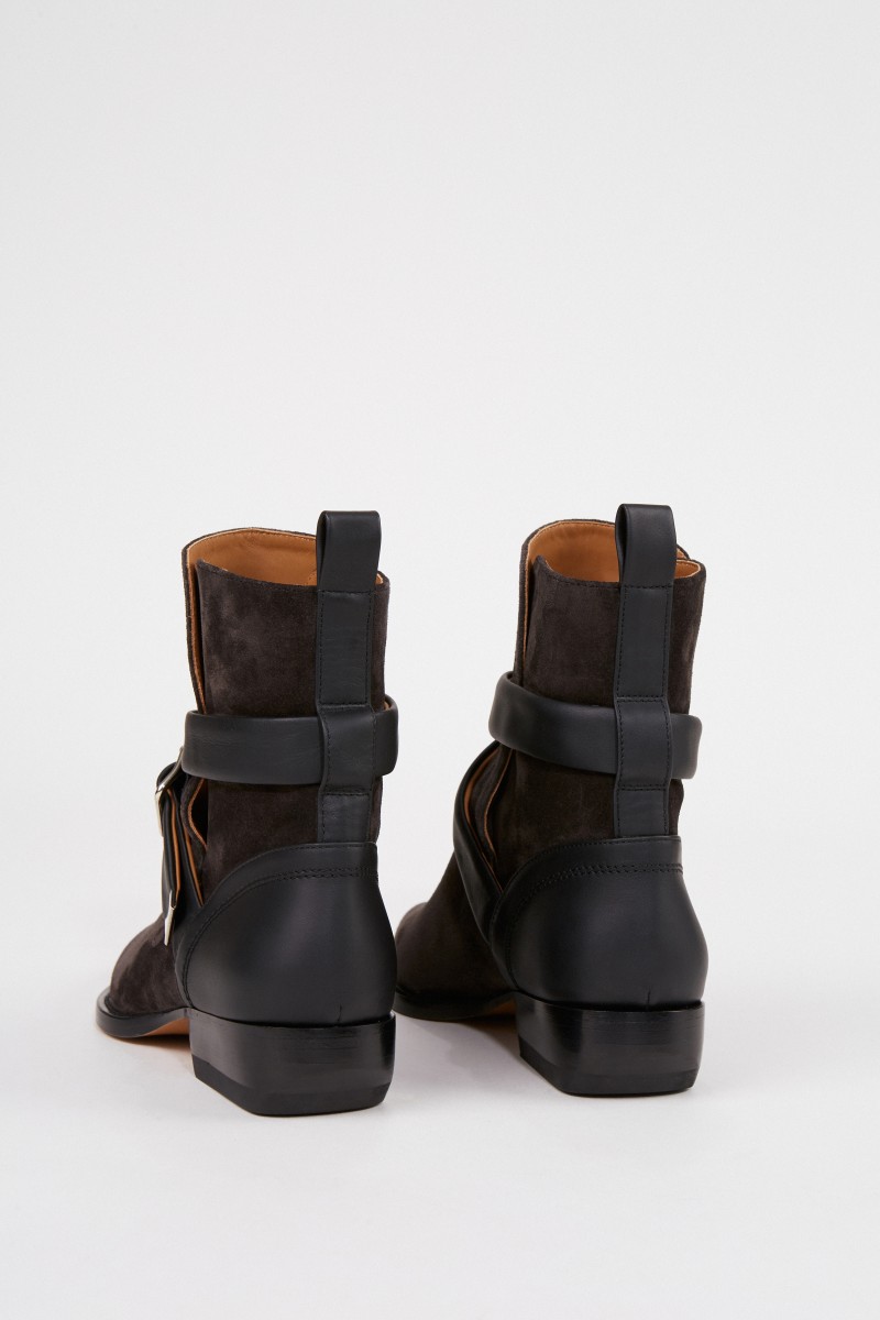 Chloé Veloursleder-Ankle-Boots 'Verbania' Anthrazit
