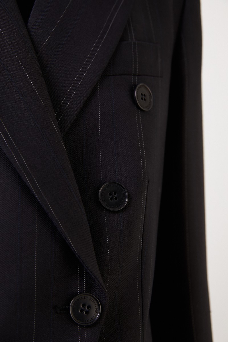 Stella McCartney Woll-Blazer mit Streifendetail Schwarz