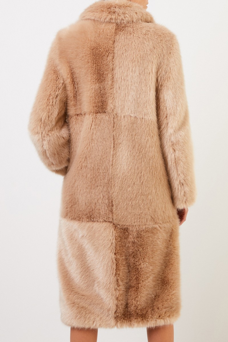 Stella McCartney Langer Kunstfell-Mantel Beige