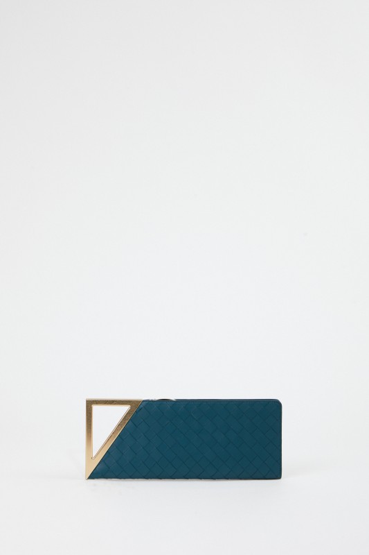 Bottega Veneta Clutch 'BV Rim' Petrol