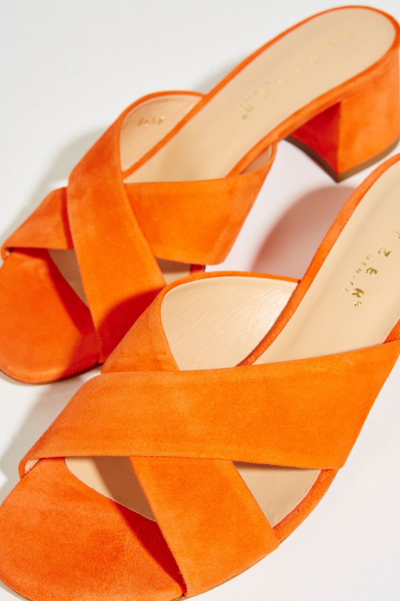 Wildleder Mules Orange