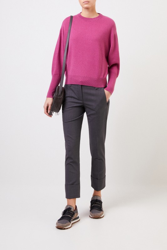 Brunello Cucinelli Cashmere-Pullover mit Perlenverzierung Pink
