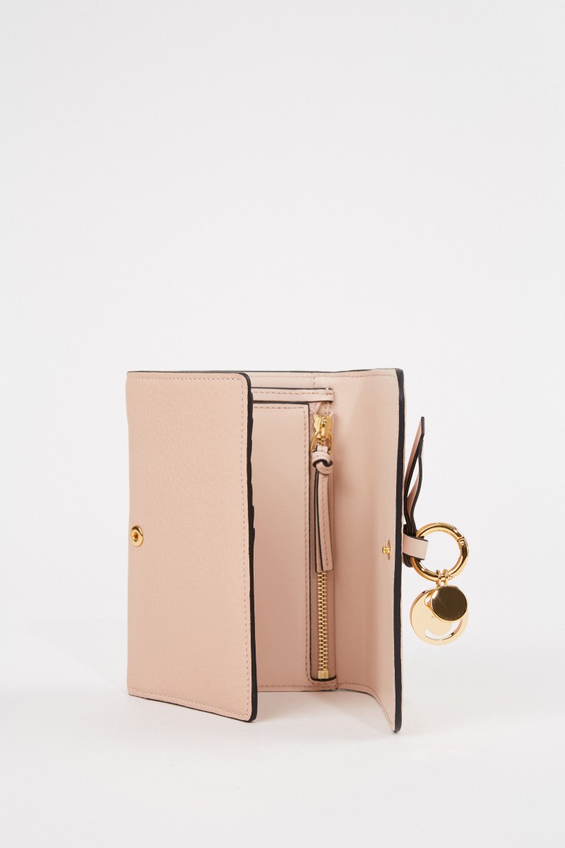 Leder-Portemonnaie 'Alphabet Small' Blush Nude