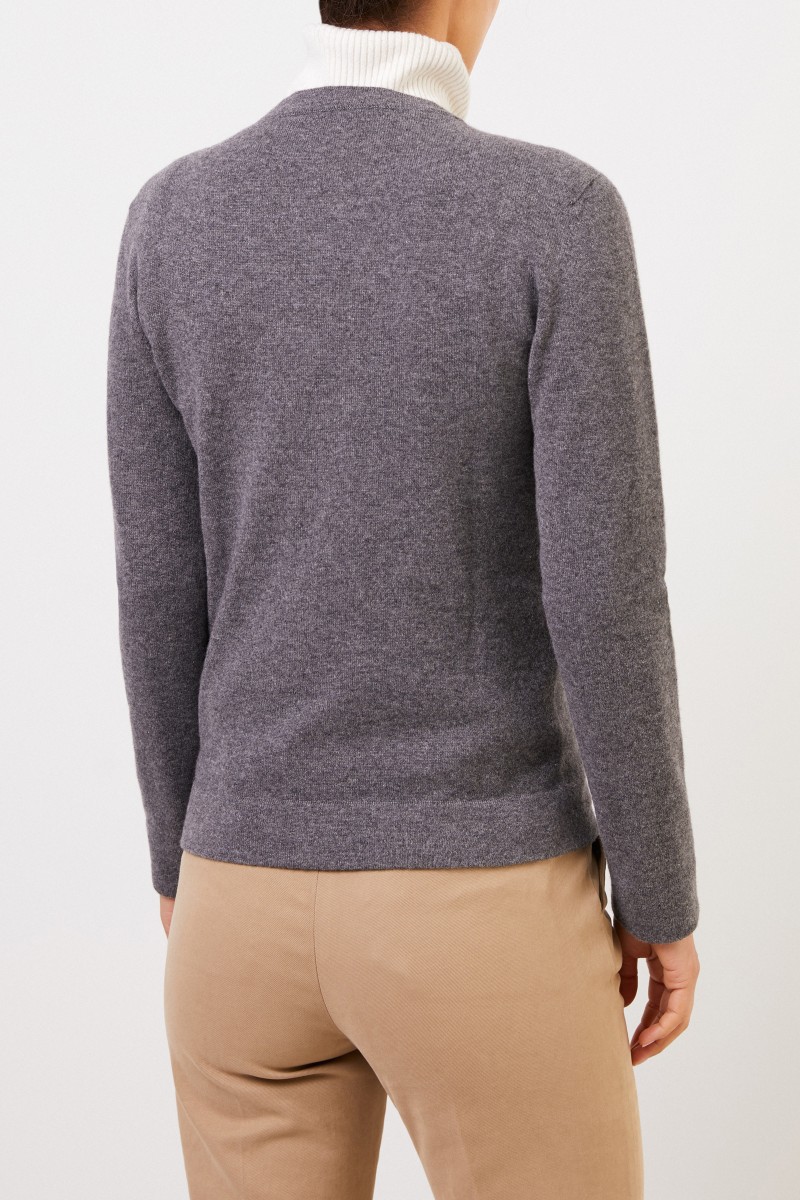Agnona Klassischer Cashmere-Pullover Grau
