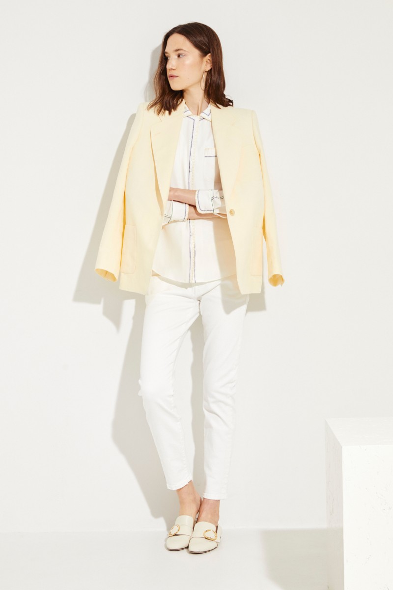 Seiden-Bluse 'Anika' mit Stickerei Weiß