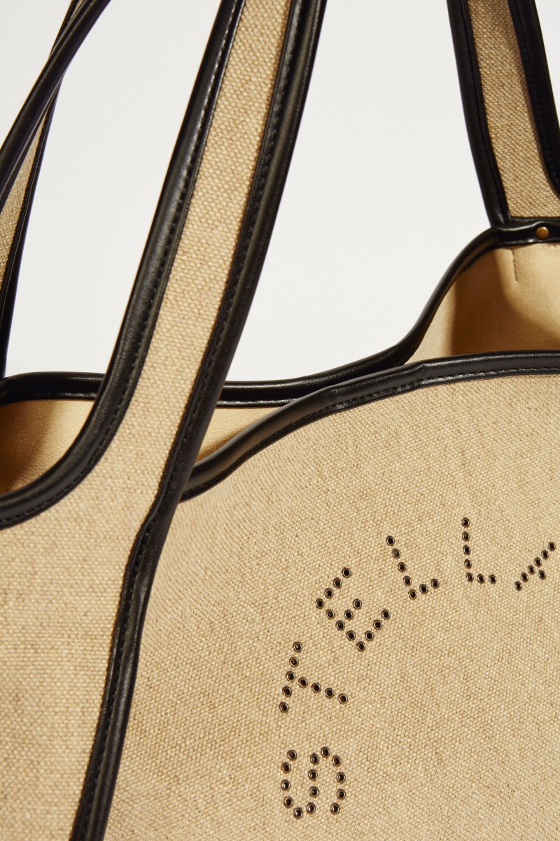 Shopper 'Tote' mit Logo Beige/Schwarz