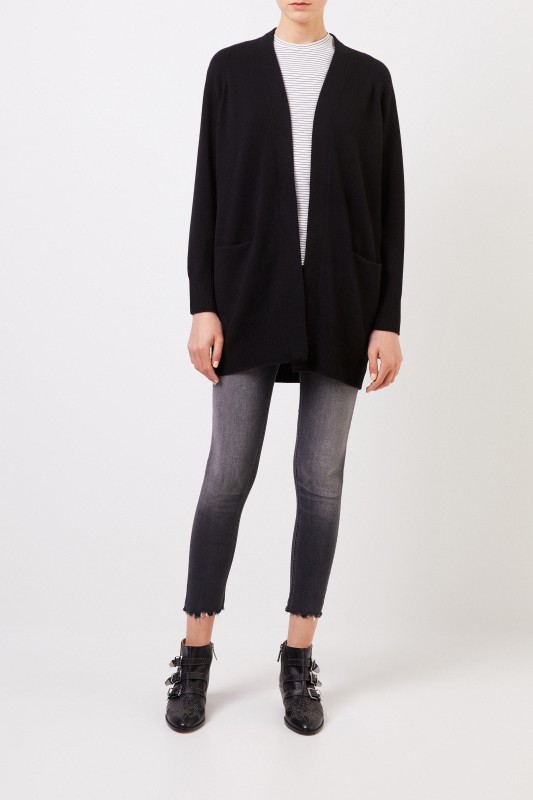 Vince Gestreiftes T-Shirt Weiß/Blau