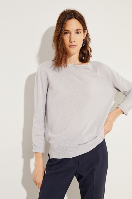 Cashmere-Pullover mit Lurexdetails Grau