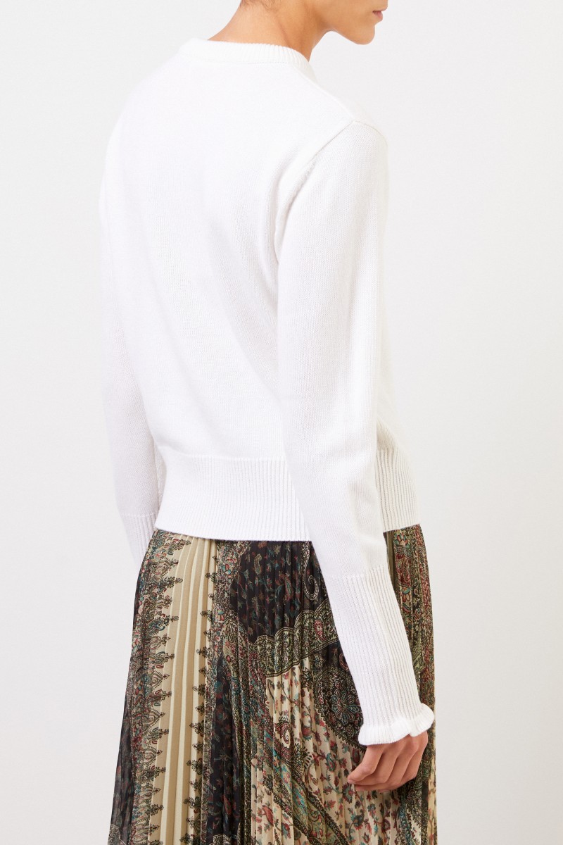 Chloé Cashmere-Pullover mit Logo-Knöpfen Iconic Milk