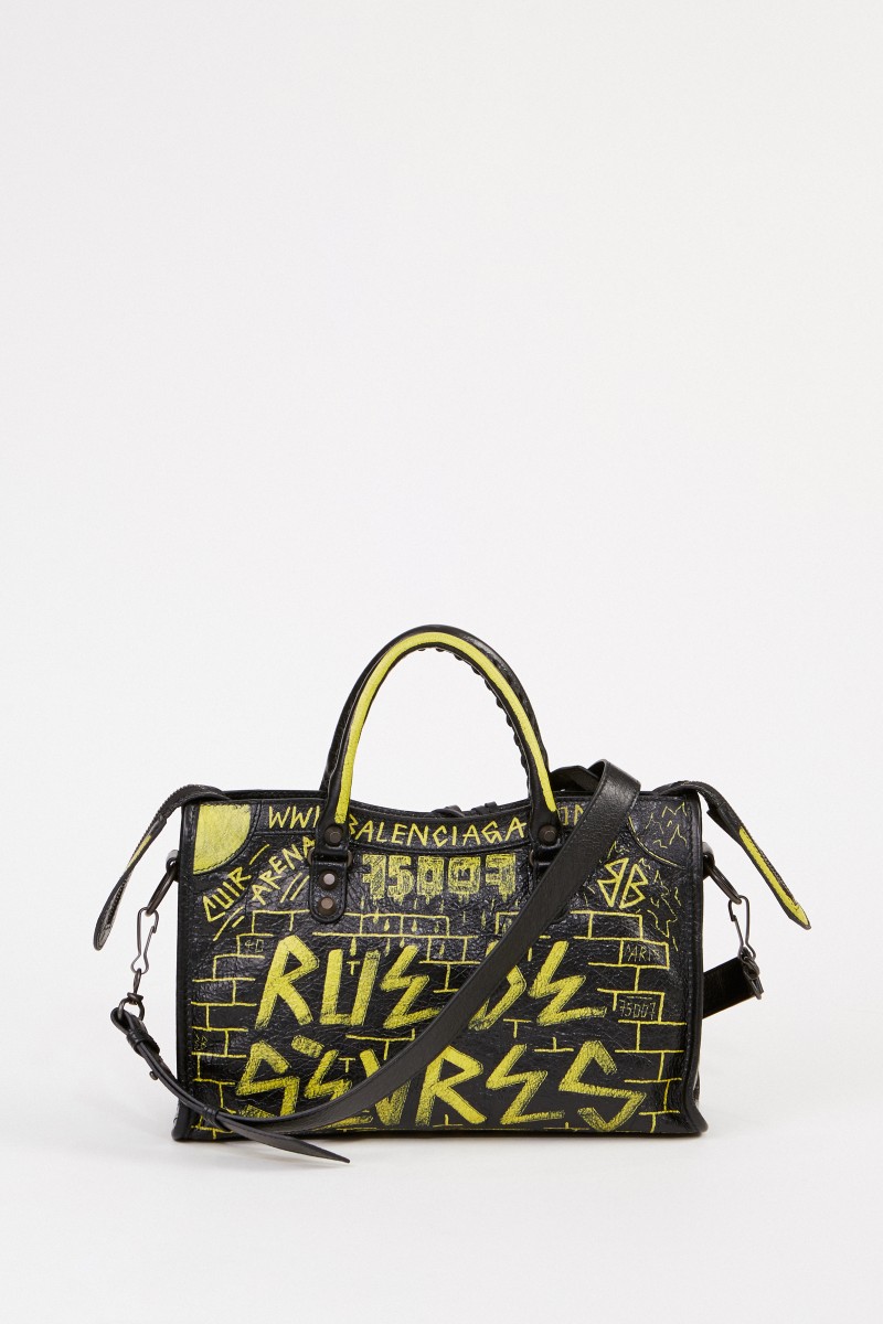Tasche 'City Bag' mit Graffitti-Details Schwarz/Gelb