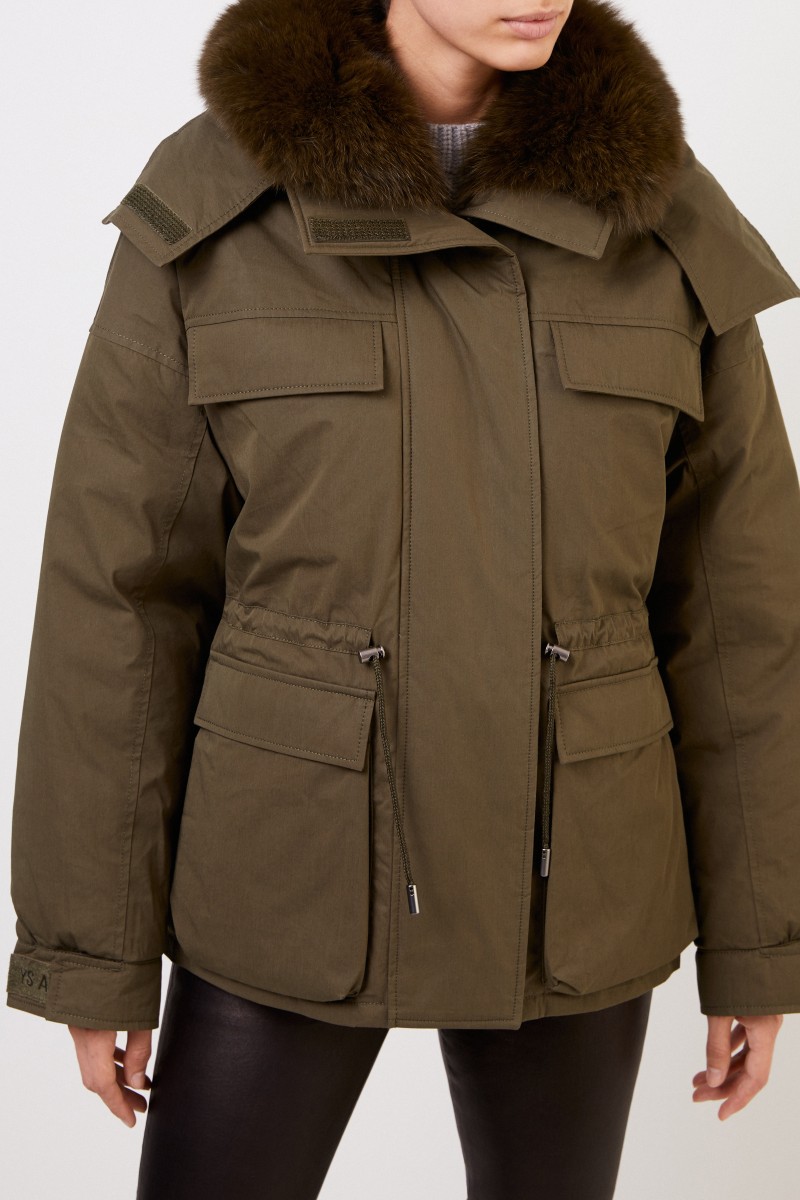 Army by Yves Salomon Daunenjacke mit Pelzkragen Khaki
