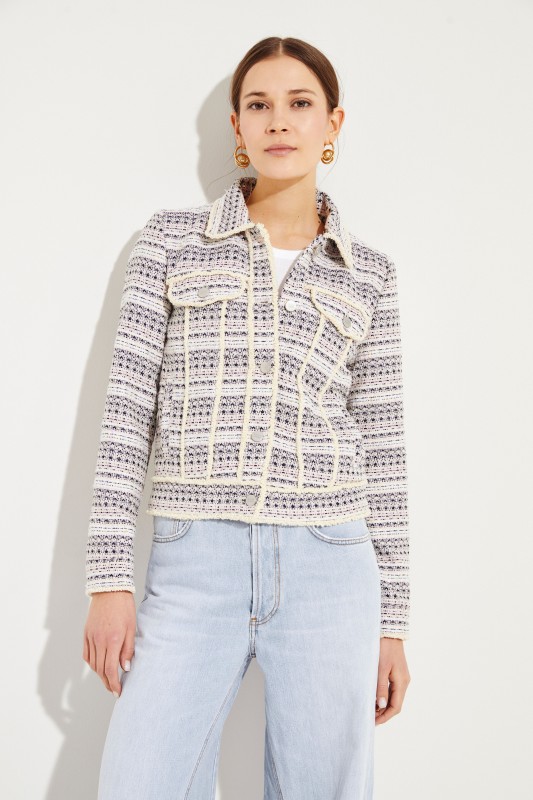 Tweed-Jacke mit Paillettendetails Multi