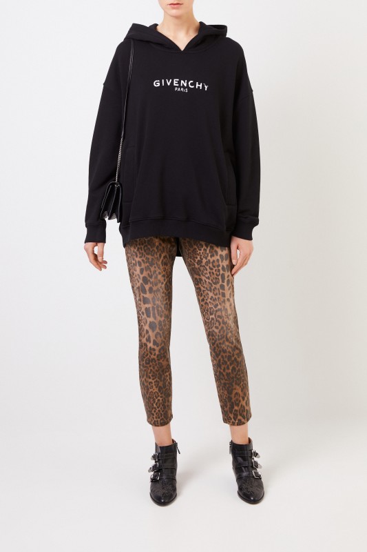 Givenchy Oversize Hoodie mit Logo Schwarz