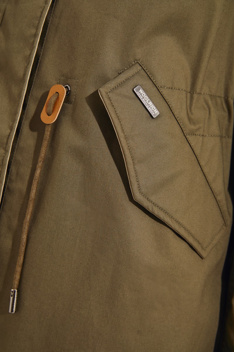 Baumwoll-Parka mit Kapuze grün