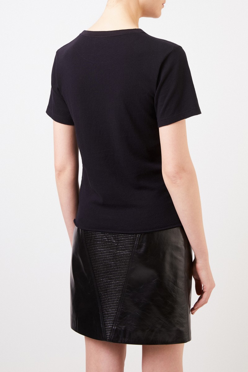 Saint Laurent T-Shirt mit Logoapplikation Schwarz