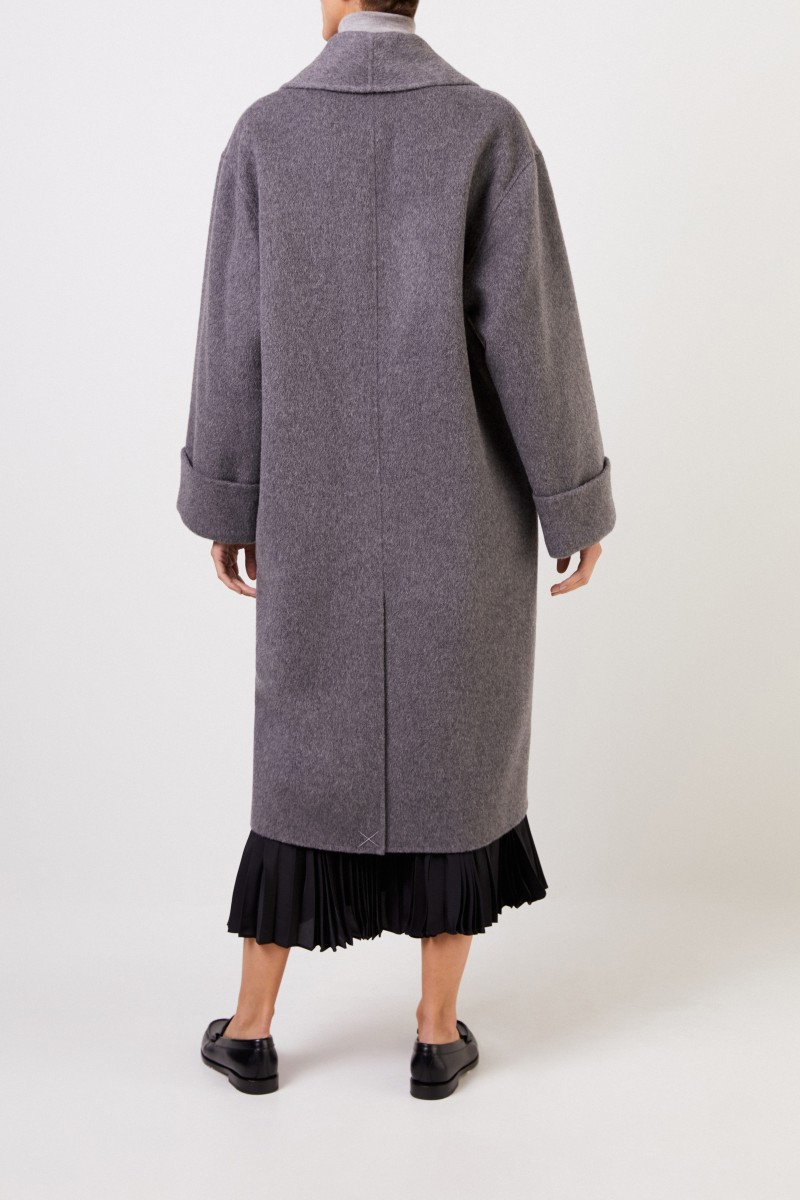 Woll-Alpaca-Mantel Grau