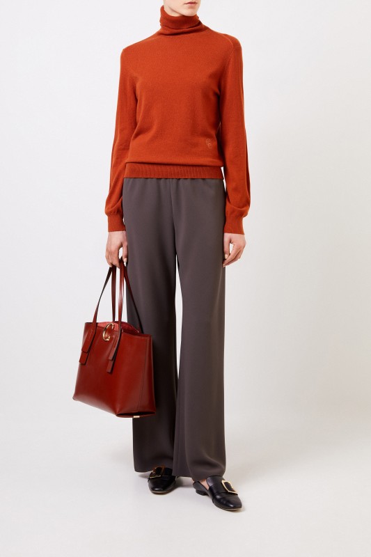Chloé Cashmere-Rollkragenpullover Rostbraun