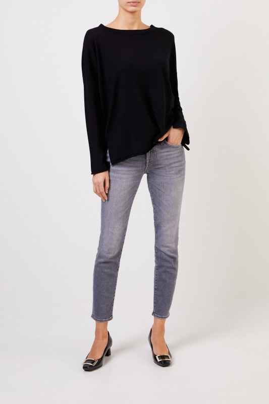 Allude Feiner Woll-Pullover Schwarz
