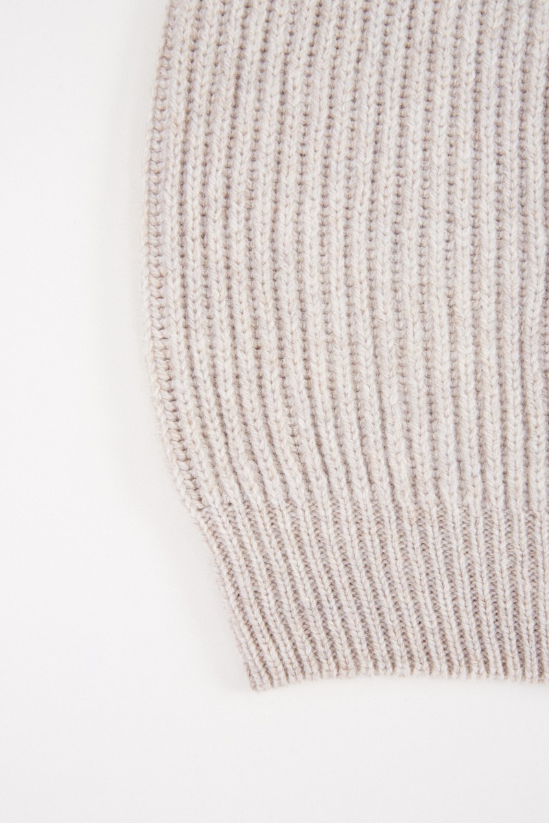 Fabiana Filippi Woll-Seiden Strickmütze Beige