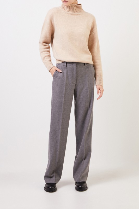 Cappellini Klassische Woll-Hose Grau