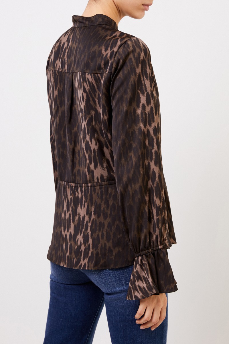 Bluse mit Animalprint Braun