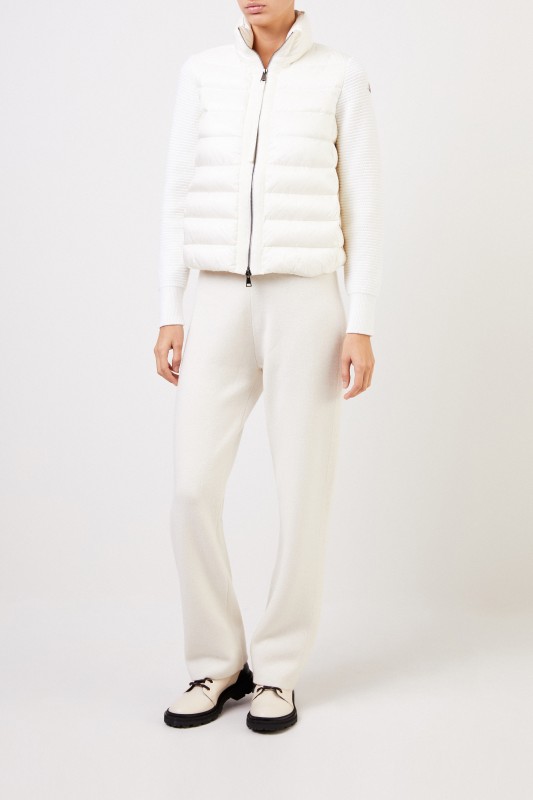 Moncler Daunenjacke mit Strick Crème