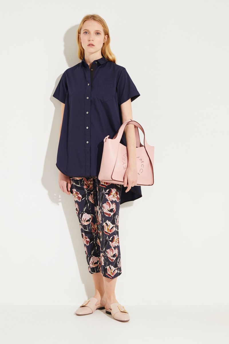 Bluse mit verkürzter Front Marineblau