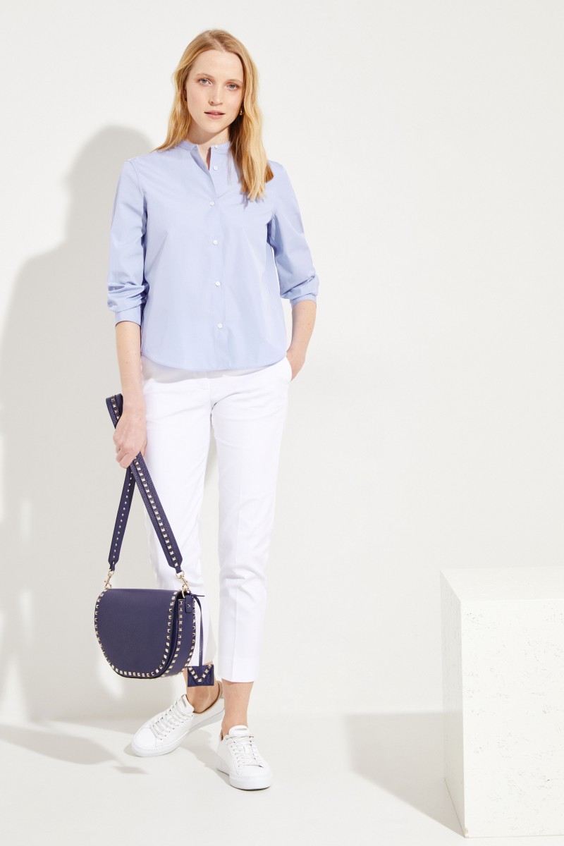 Baumwoll-Bluse Blau
