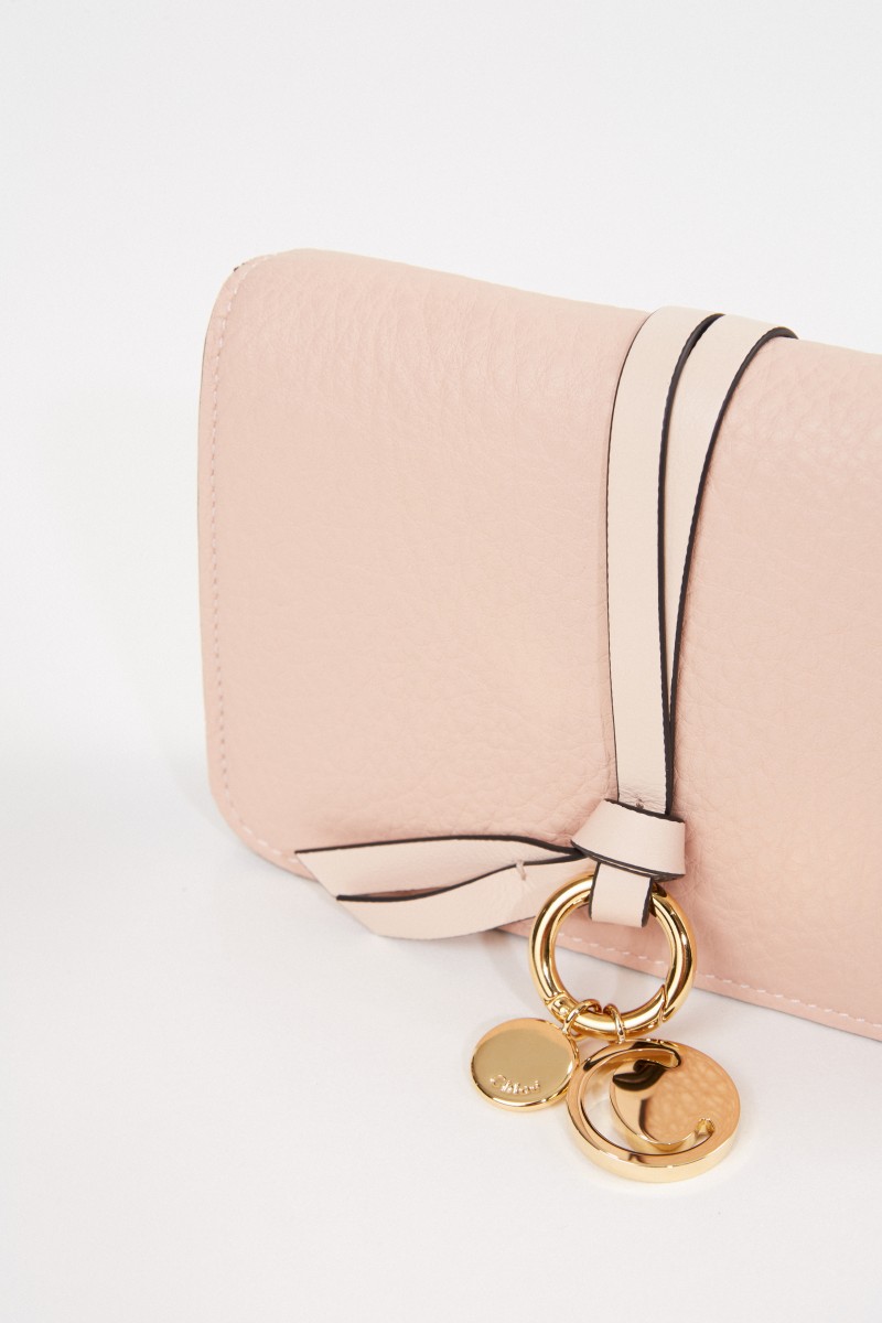 Leder-Portemonnaie 'Alphabet Small' Blush Nude