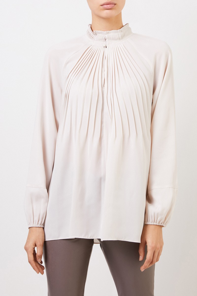 Steffen Schraut Bluse mit Plissee-Details Beige