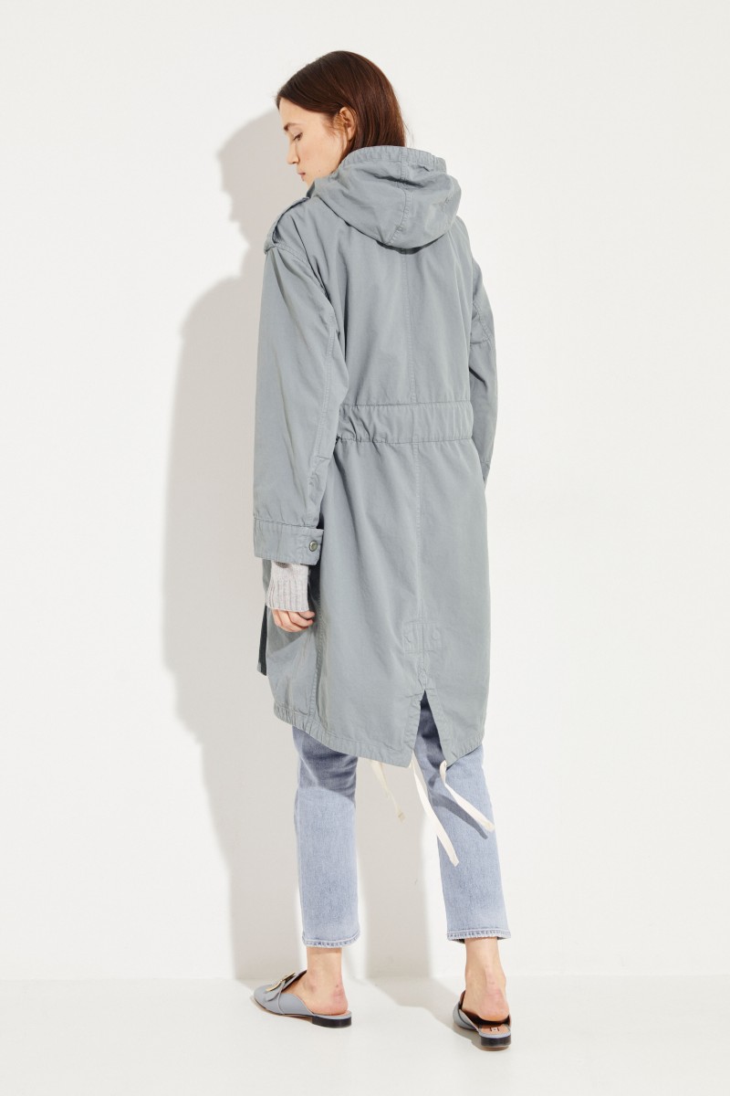 Baumwoll-Parka 'Oline Dyed Chino' Grün