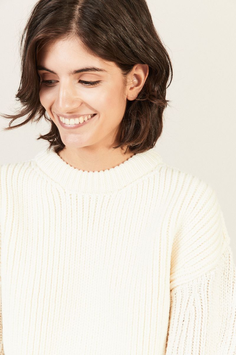 Woll-Seiden-Pullover Iconic Milk