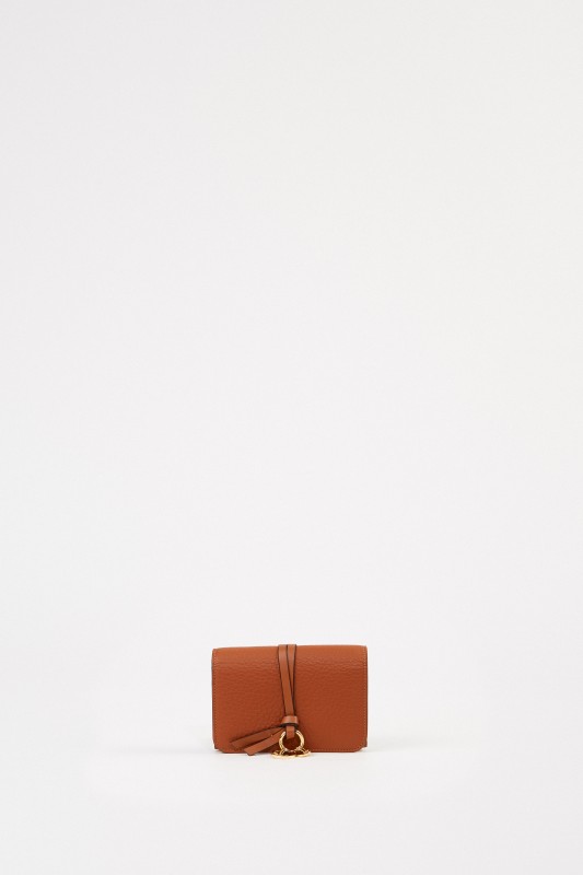 Chloé Leder-Portemonnaie 'Alphabet Small' Tan