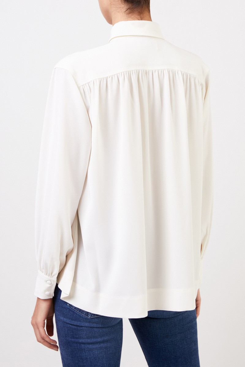 Co Bluse mit Raffungen Crème