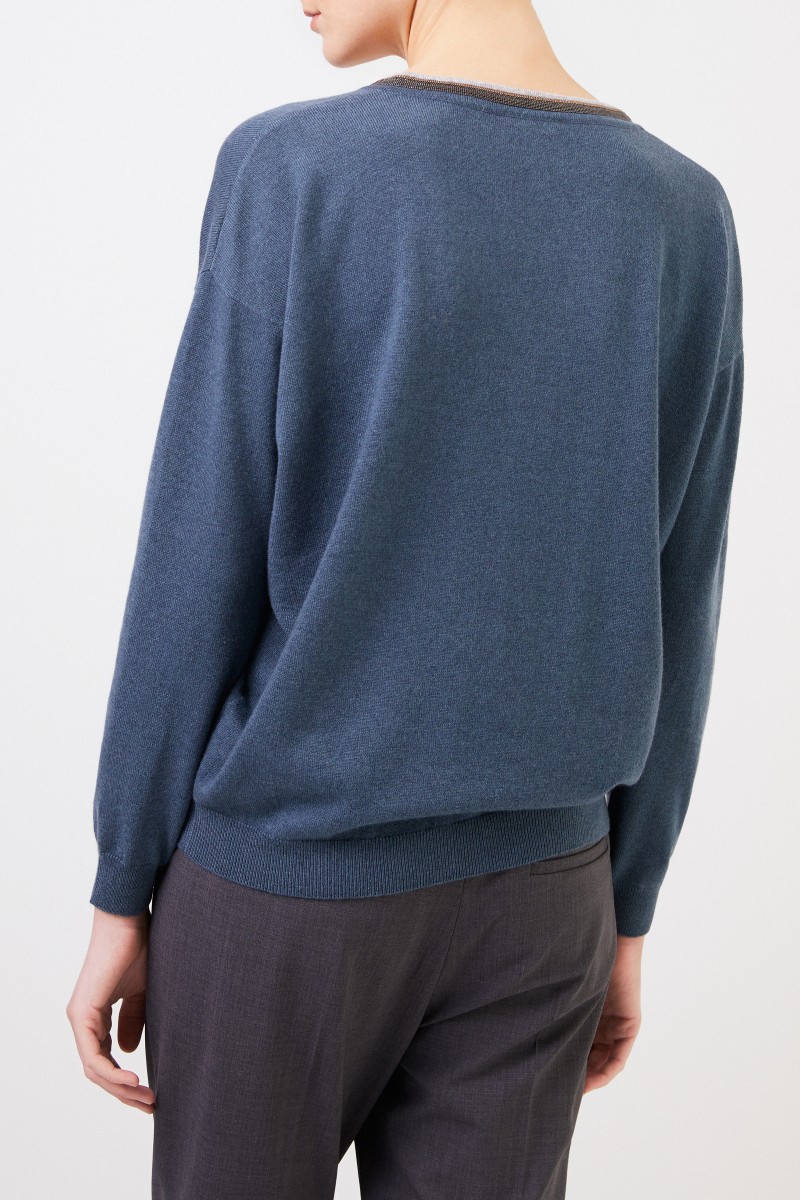 Cashmere-Pullover mit Perlenverzierung
