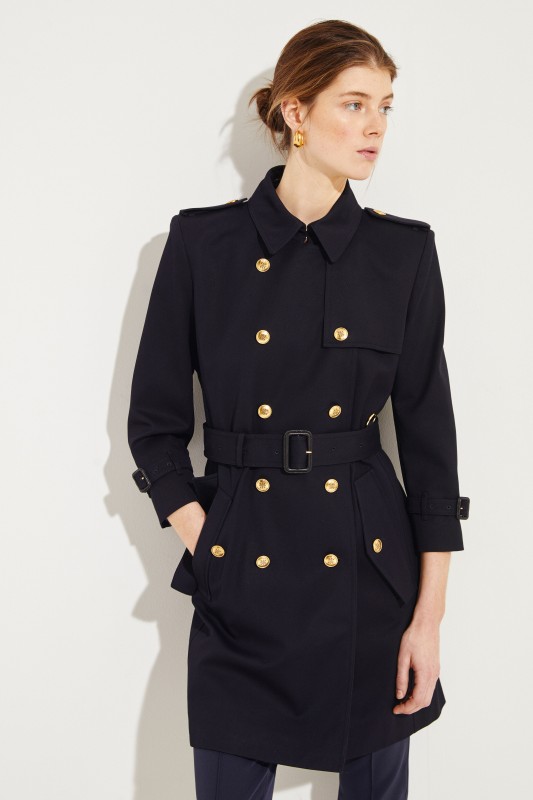 Givenchy Baumwoll-Trenchcoat mit Logo-Knöpfe Blau