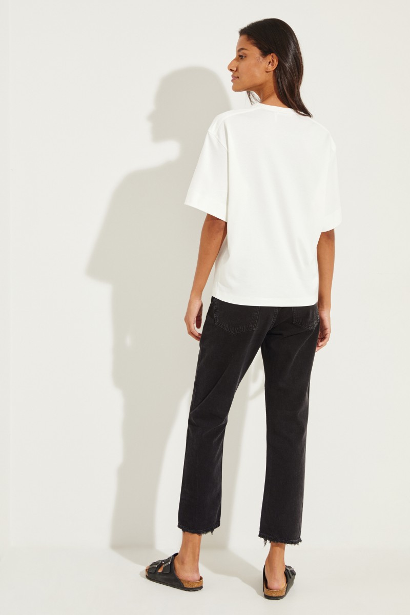 T-Shirt mit Print Crème