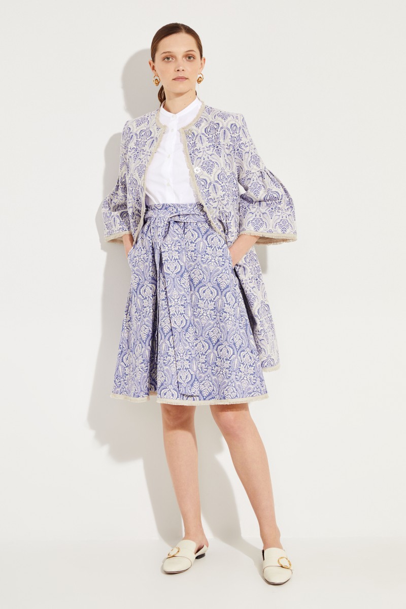 Jacquard Rock Blau/Weiß