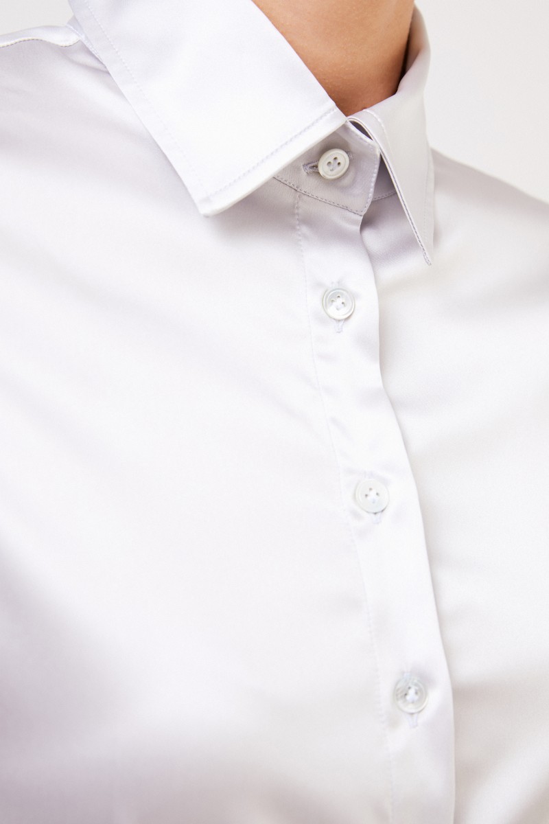 Robert Friedman Bluse 'Jonies' mit leichtem Glanz Silber