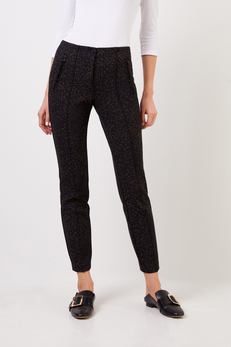 Cambio Hose 'Ros Zip' mit Leoprint Blau/Multi